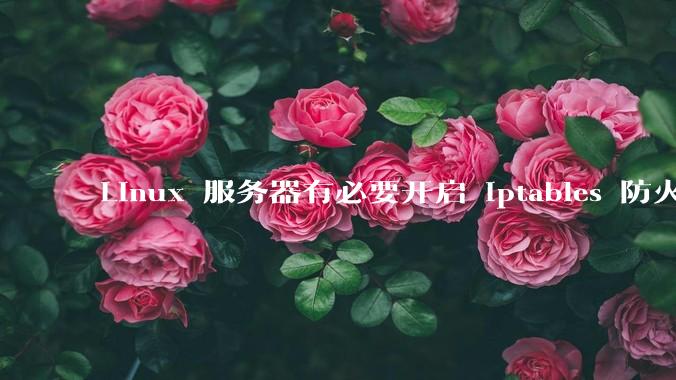 Linux 服务器有必要开启 iptables 防火墙么？